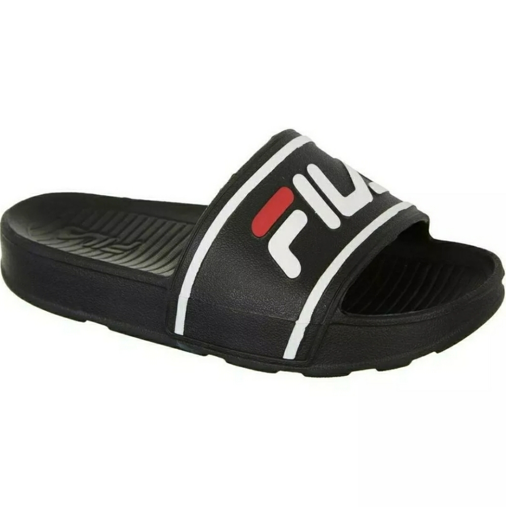 FILA SLEEK WOMEN'S SLIDES  Black with White & Red